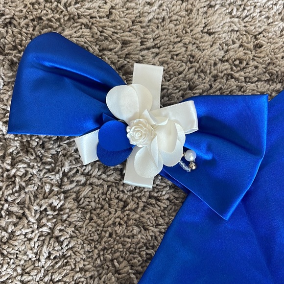 Girls blue flowers dress - Picture 3 of 7